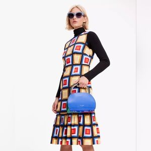 Blocks of Color Flounce Sheath Dress